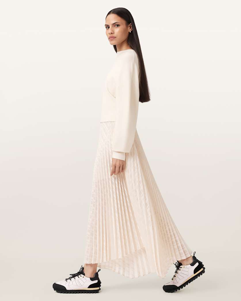 Sinead 2-in-1 Pleated Dress SWAN WHITE | ALLSAINTS US